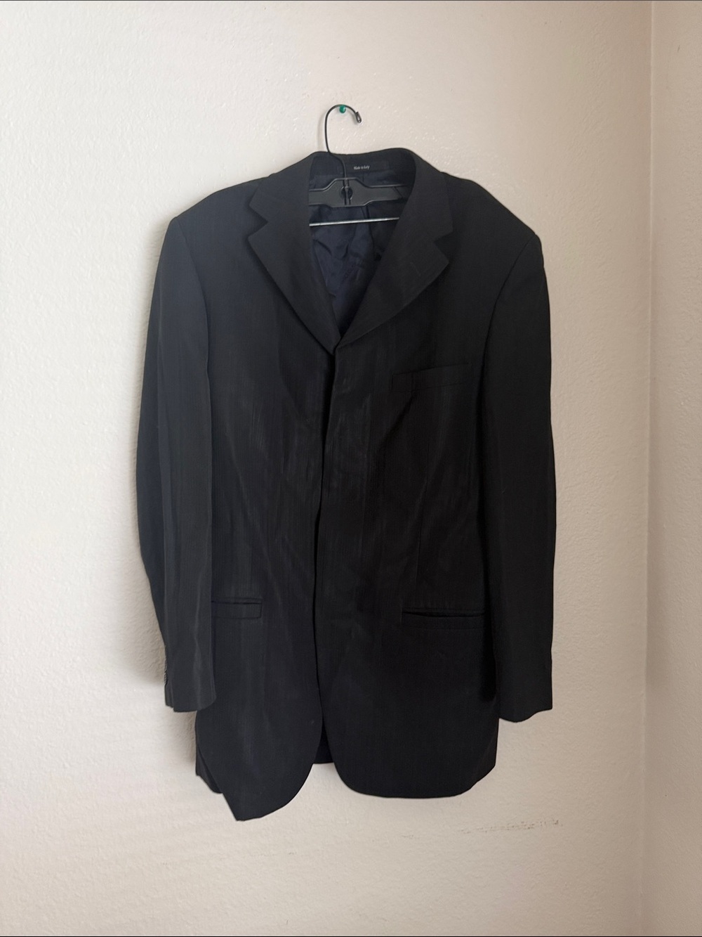 Versace Vtg Black Men's Single-Breasted Blazer 46 R